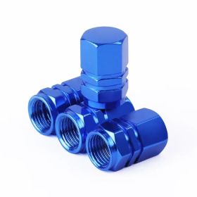 Bouchons de valve en aluminium Bleu 4 pièces