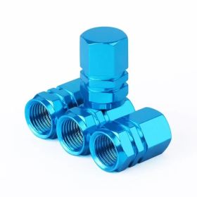 Bouchons de valve en aluminium Bleu Ciel 4 pièces