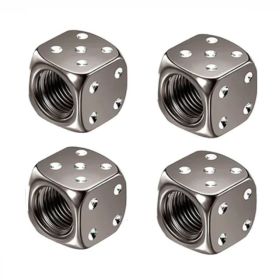Bouchons de valve Dé en aluminium Gris 4 pièces