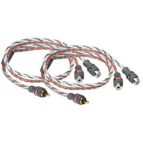 2 câbles RCA "Y" 100% pure cuivre désoxygèné Hypertwist® avec RCA coudés. Longueur 50cm MTX Audio StreetWires ZNXY1M